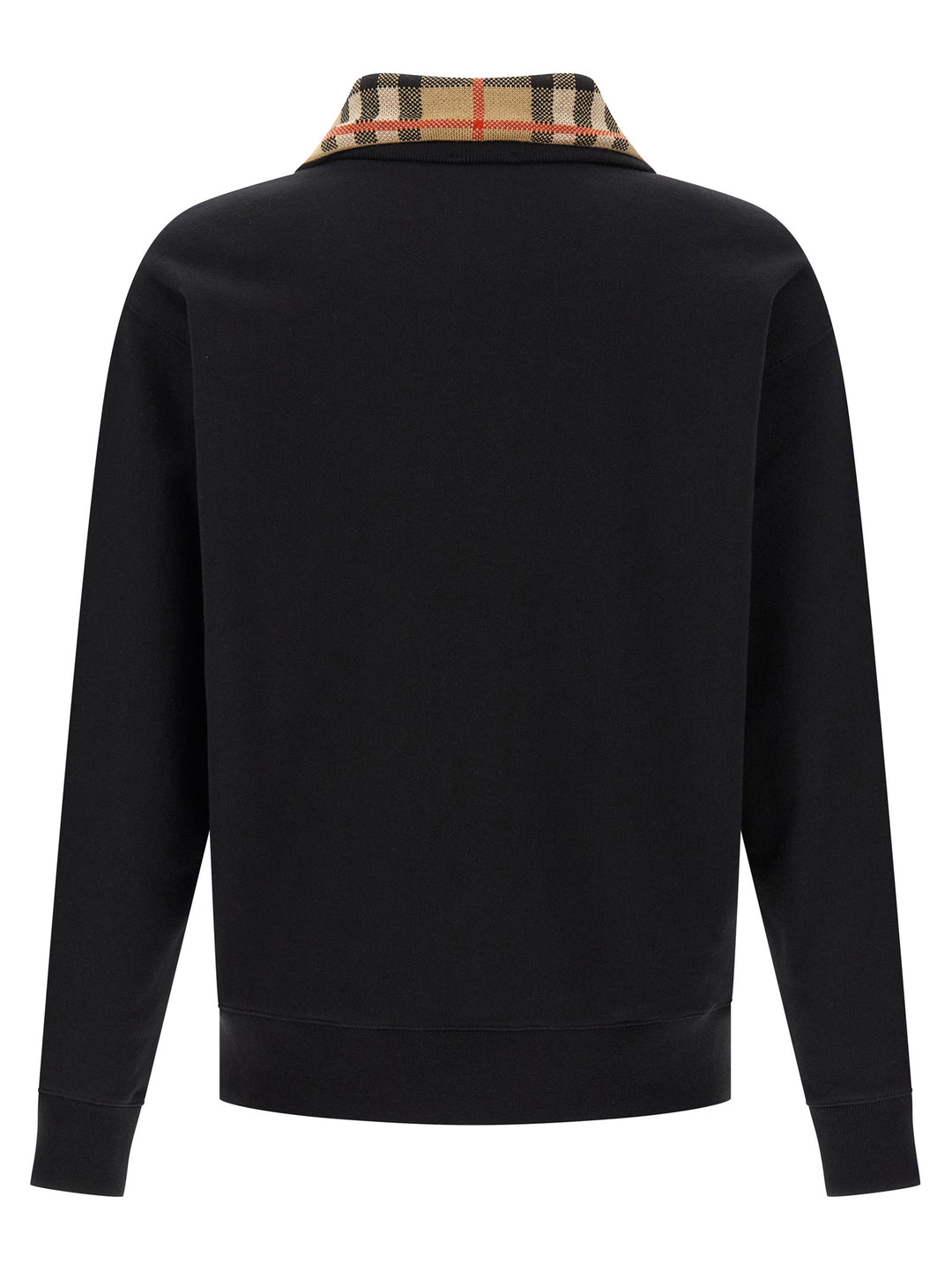 Burberry Check Sweatshirt - Black | 24af368b9810398f5588322b4235640d45e7a825