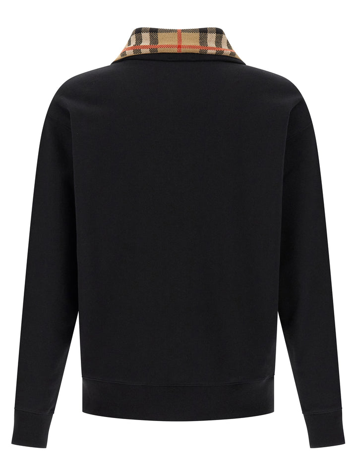 Burberry Check Sweatshirt - Black | 24af368b9810398f5588322b4235640d45e7a825