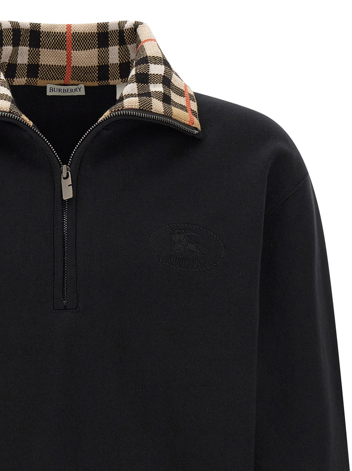 Burberry Check Sweatshirt - Black | ce5e15e0c84c46b98c327007d7906425f6ce84fd