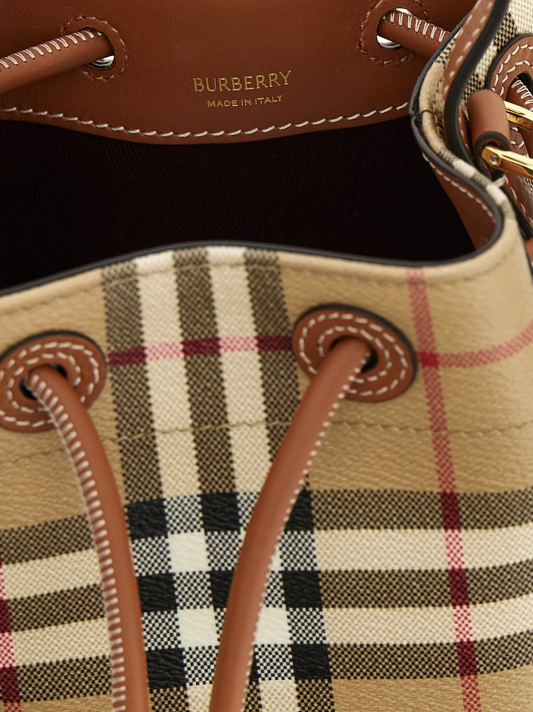 Burberry Check Bucket Bag Crossbody Bags - Multicolor | f18171fa85100372fc0dbeb27d076212ce6839ee