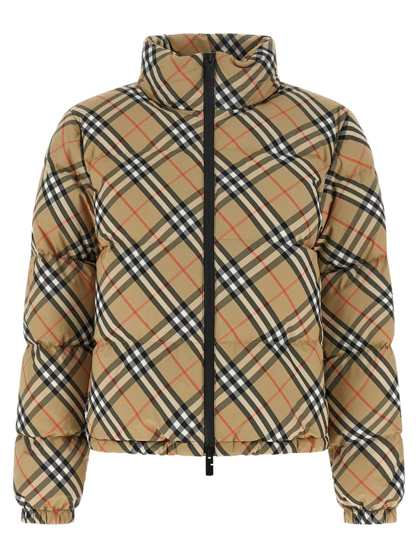 Ambleside Check Puffer Jackets Beige