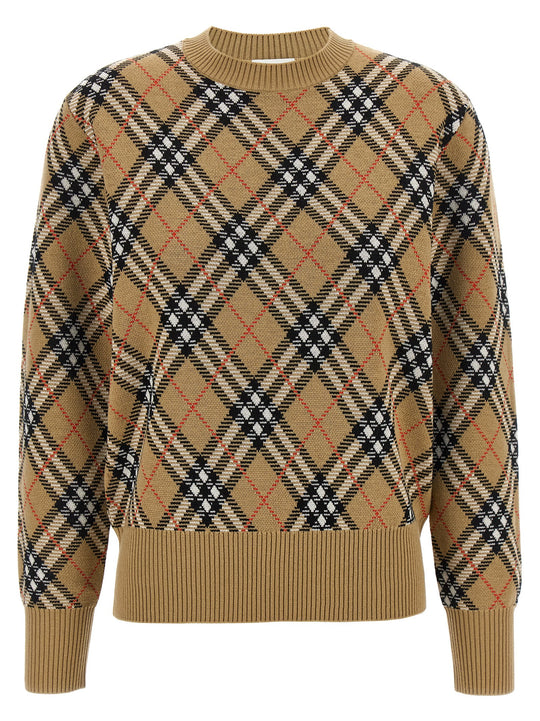Burberry Check Sweater Sweaters And Cardigans Beige
