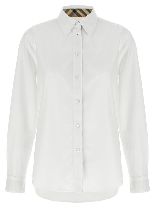 Burberry Check Insert Shirt Shirt And Blouse White