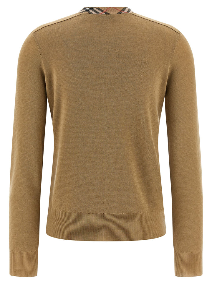 Burberry Check Insert Cardigan Sweaters and Cardigans - Beige | 149d7f2af69568cfda95ef63784e36ebe0345913