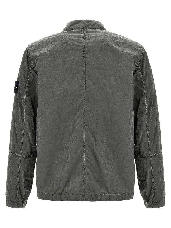 Metal Nylon Overshirt Casual Jackets, Parka Gray