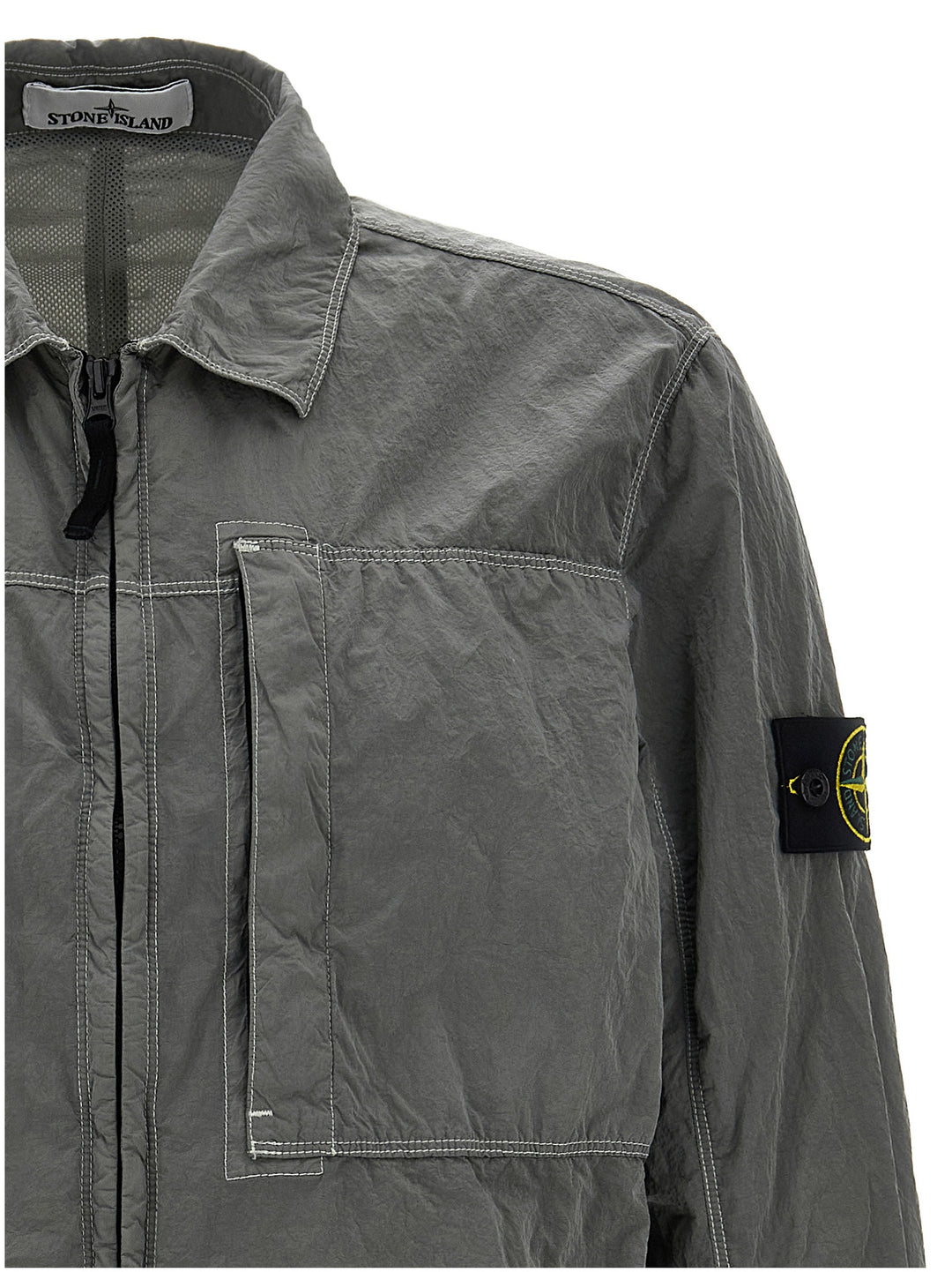 Metal Nylon Overshirt Casual Jackets, Parka Gray