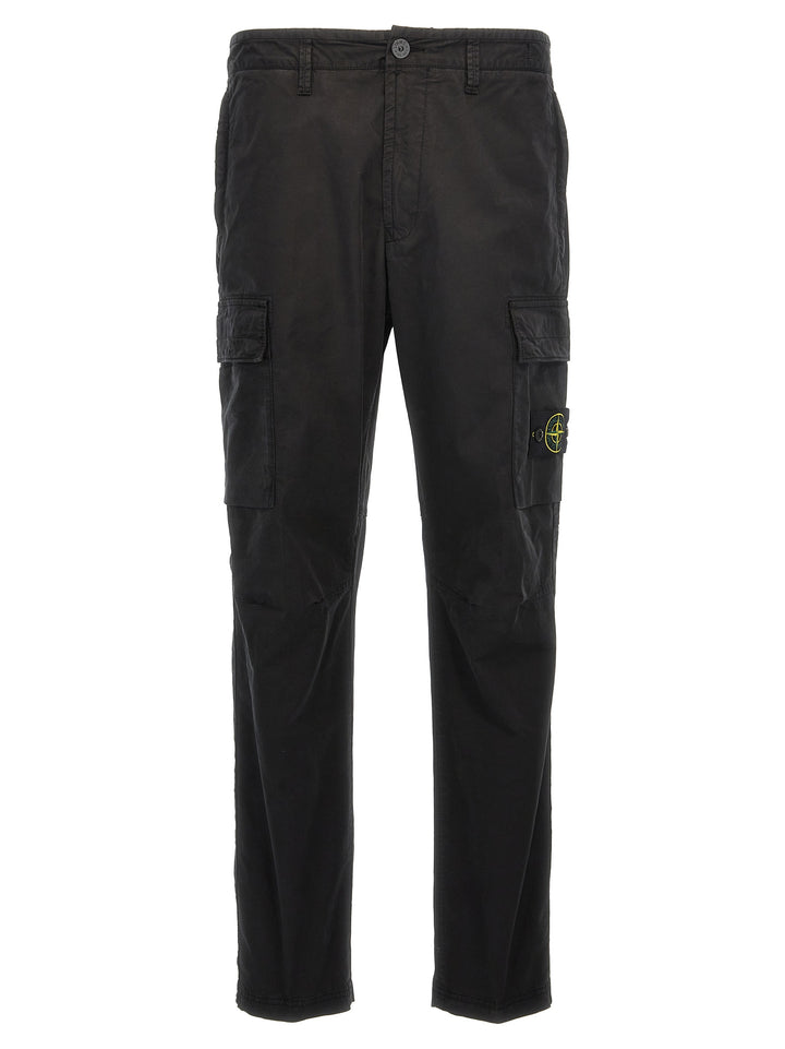 Logo Patch Cargo Pants Black