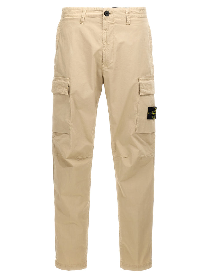 Logo Patch Cargo Pants Beige