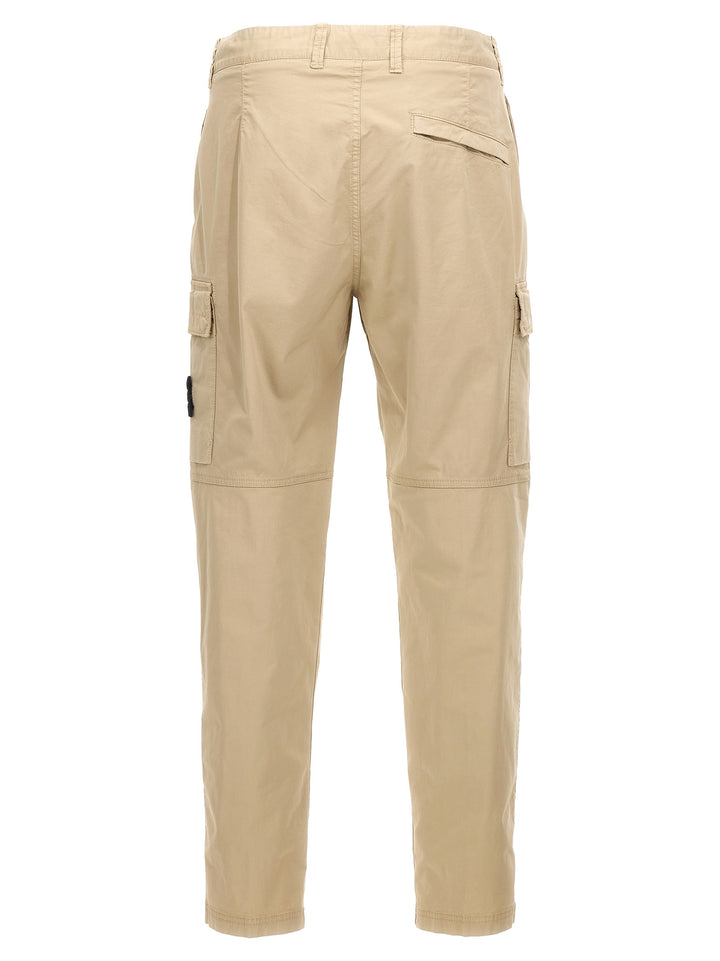 Logo Patch Cargo Pants Beige