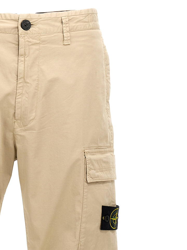 Logo Patch Cargo Pants Beige