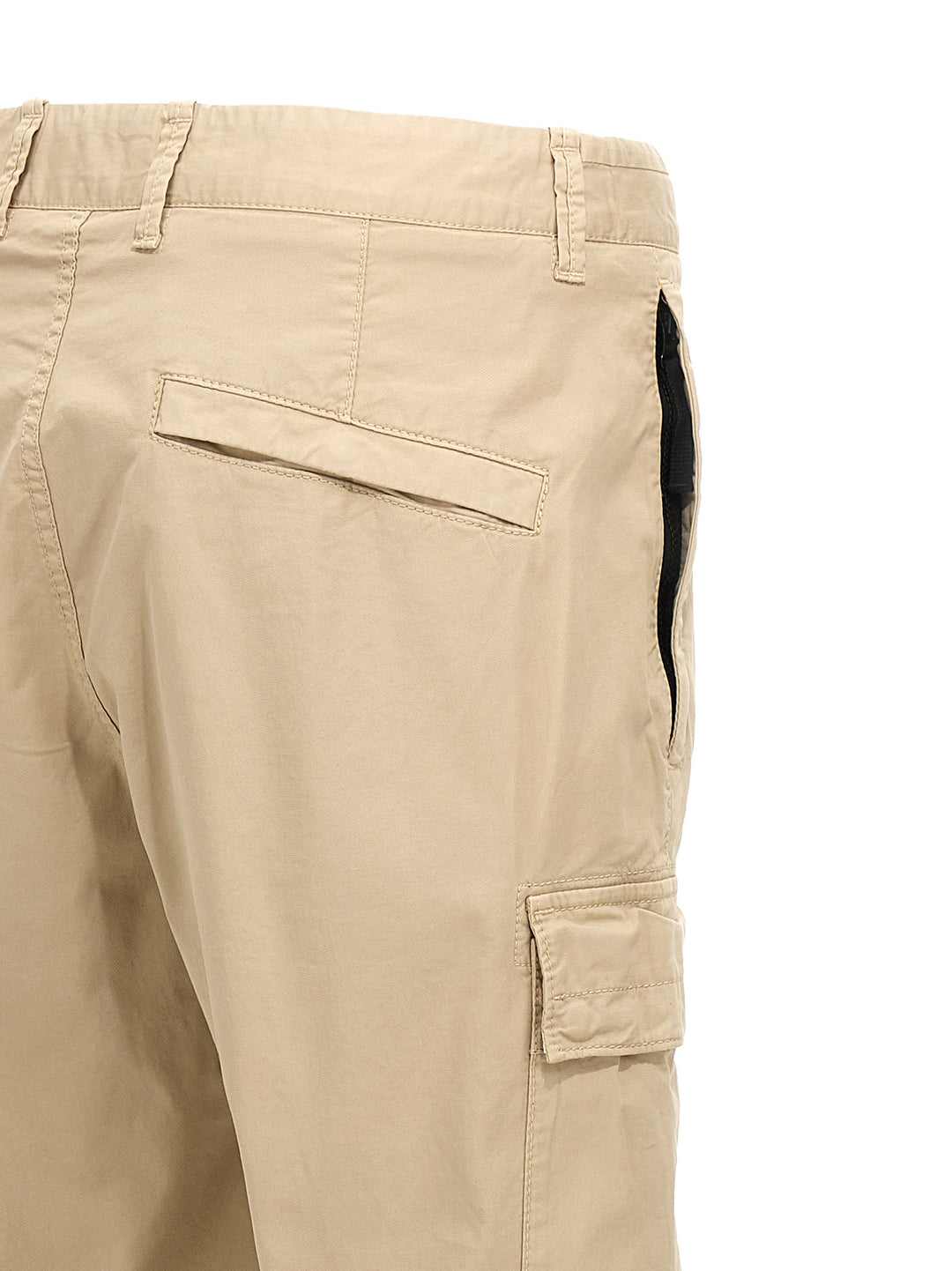 Logo Patch Cargo Pants Beige