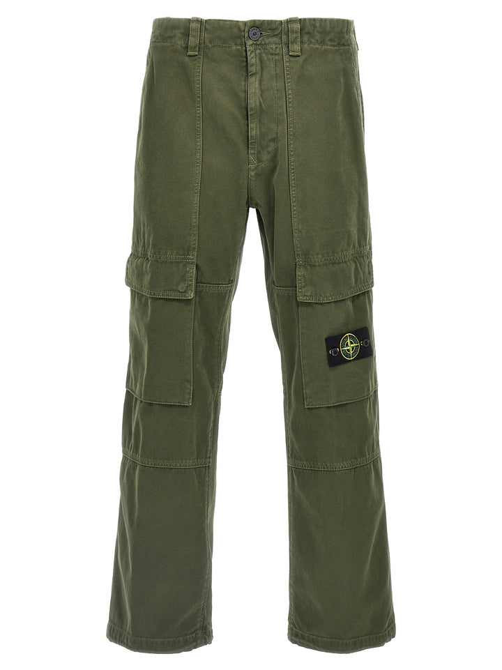 Logo Patch Cargo Pants Green