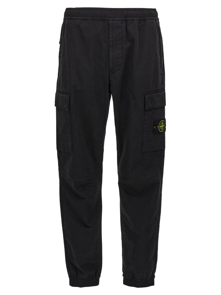 Logo Badge Cargo Pants Black