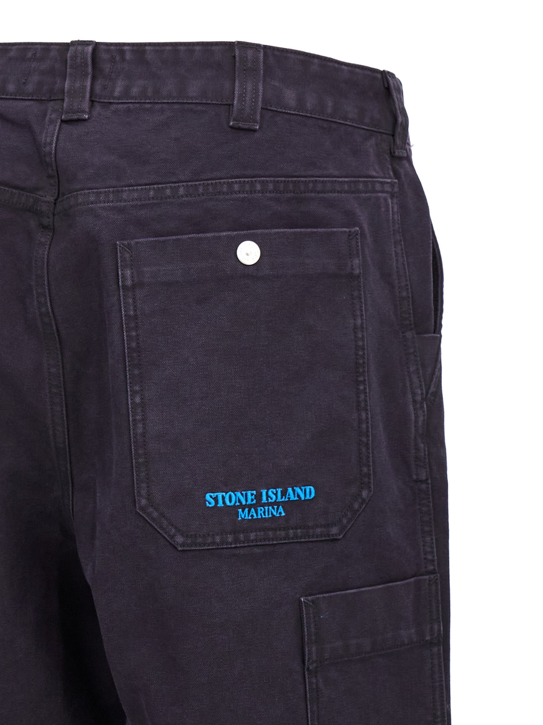 Logo Embroidery Pants Blue