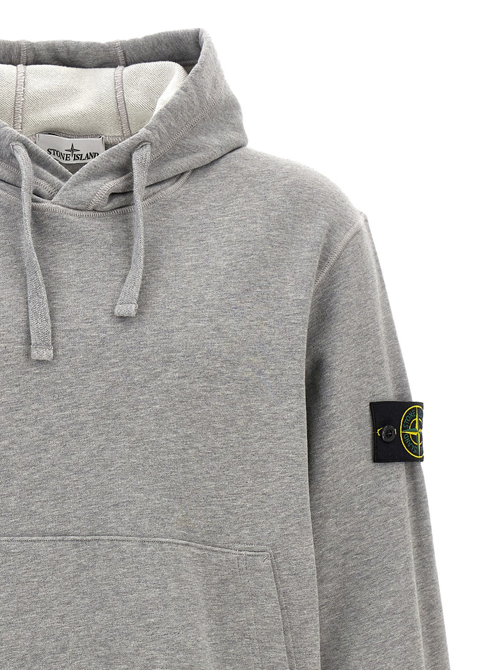 Logo Patch Hoodie Sweatshirt Gray