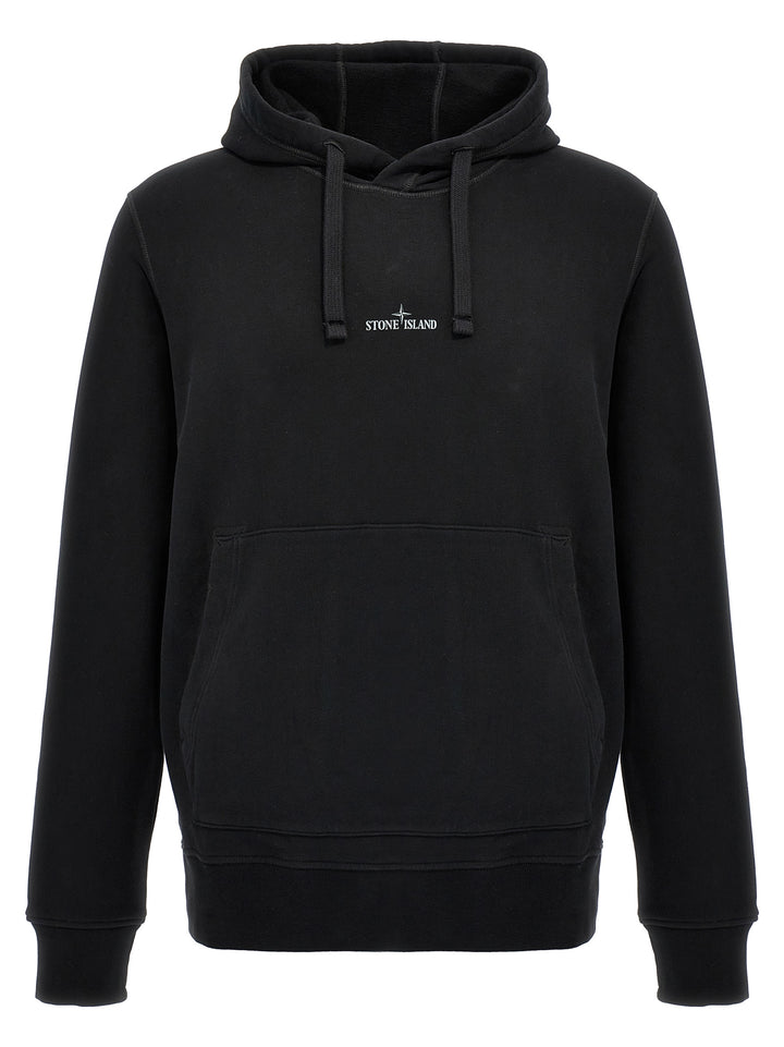 Logo Embroidery Hoodie Sweatshirt Black