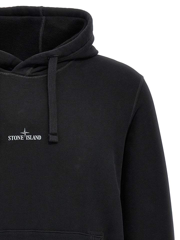 Logo Embroidery Hoodie Sweatshirt Black