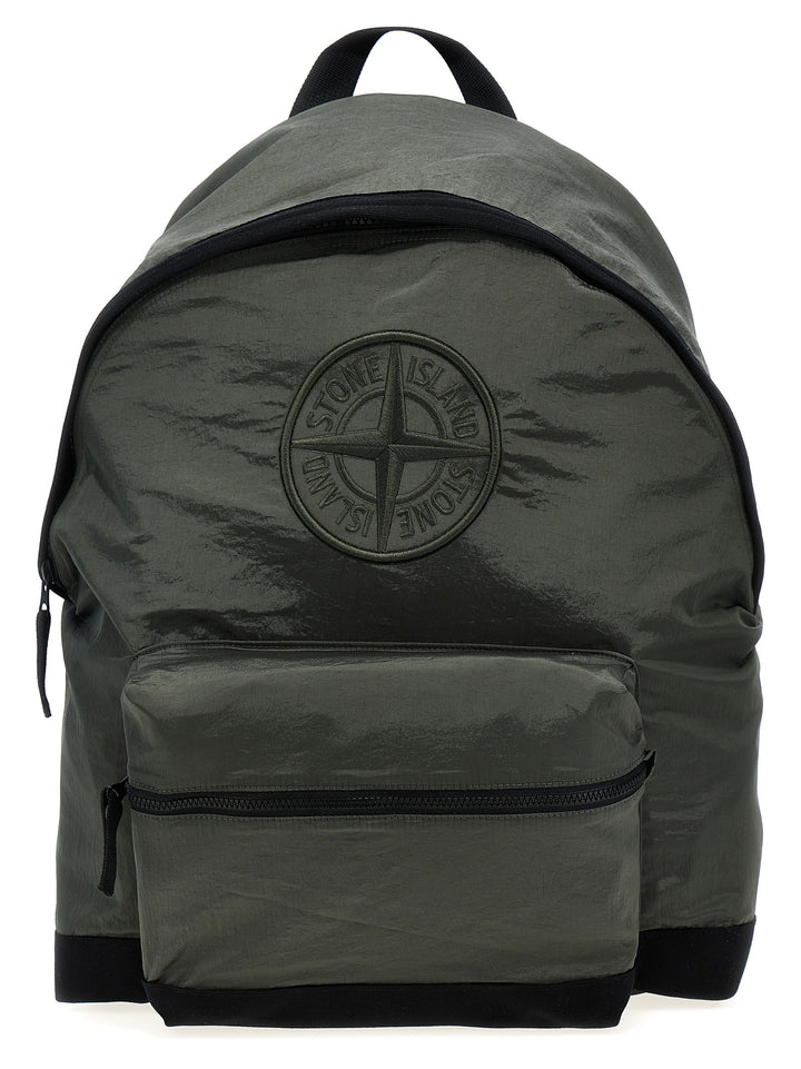 Logo Embroidery Backpack Backpacks Green