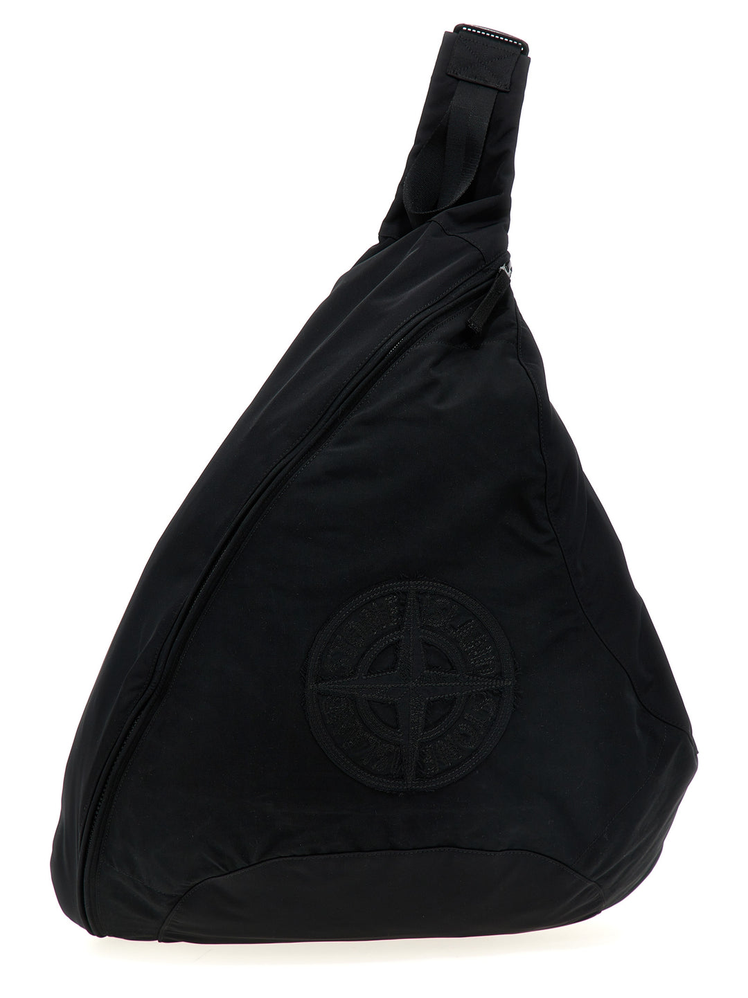 One-Shoulder Backpack With Logo Embroidery Backpacks Black