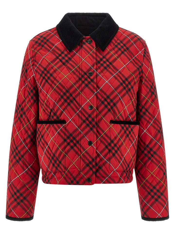 Burberry Oldam Chk Puffer Jackets - Red | bee9b61d5717f52809201dc4b344a14ac9ff59ad