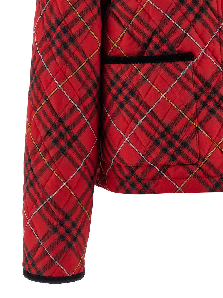 Burberry Oldam Chk Puffer Jackets - Red | 81a1a6a22c793f238d19dd340dfa3920abe8460d
