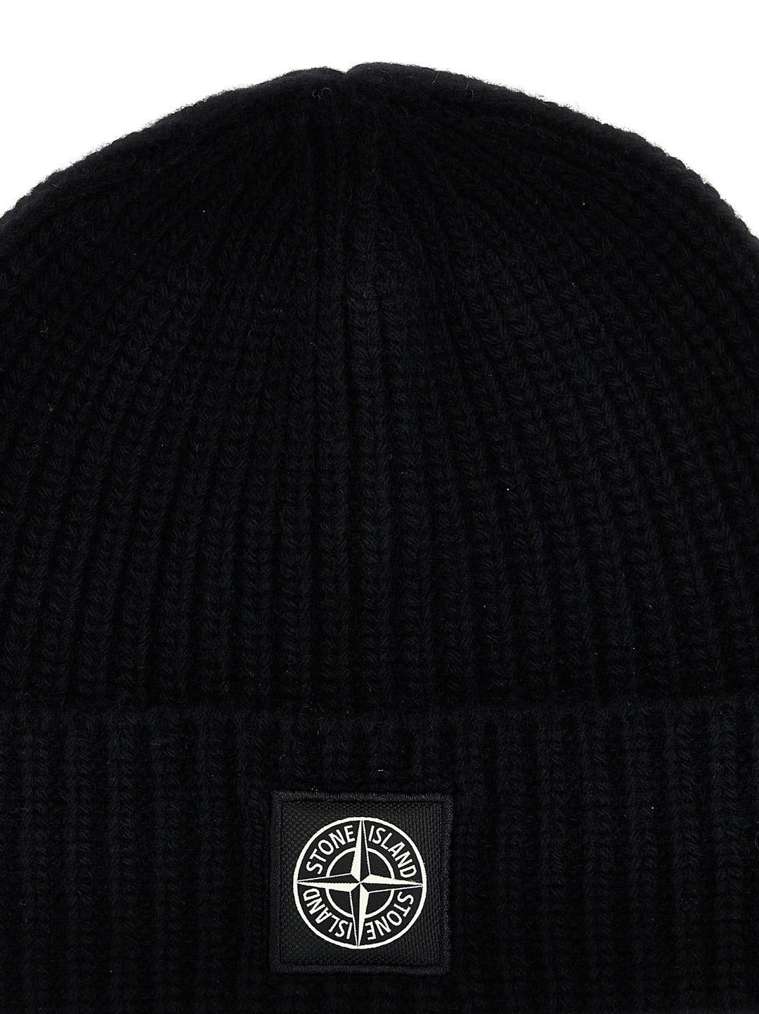 Logo Patch Beanie Hats Black