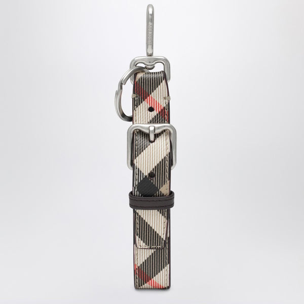 Beige Check Keychain