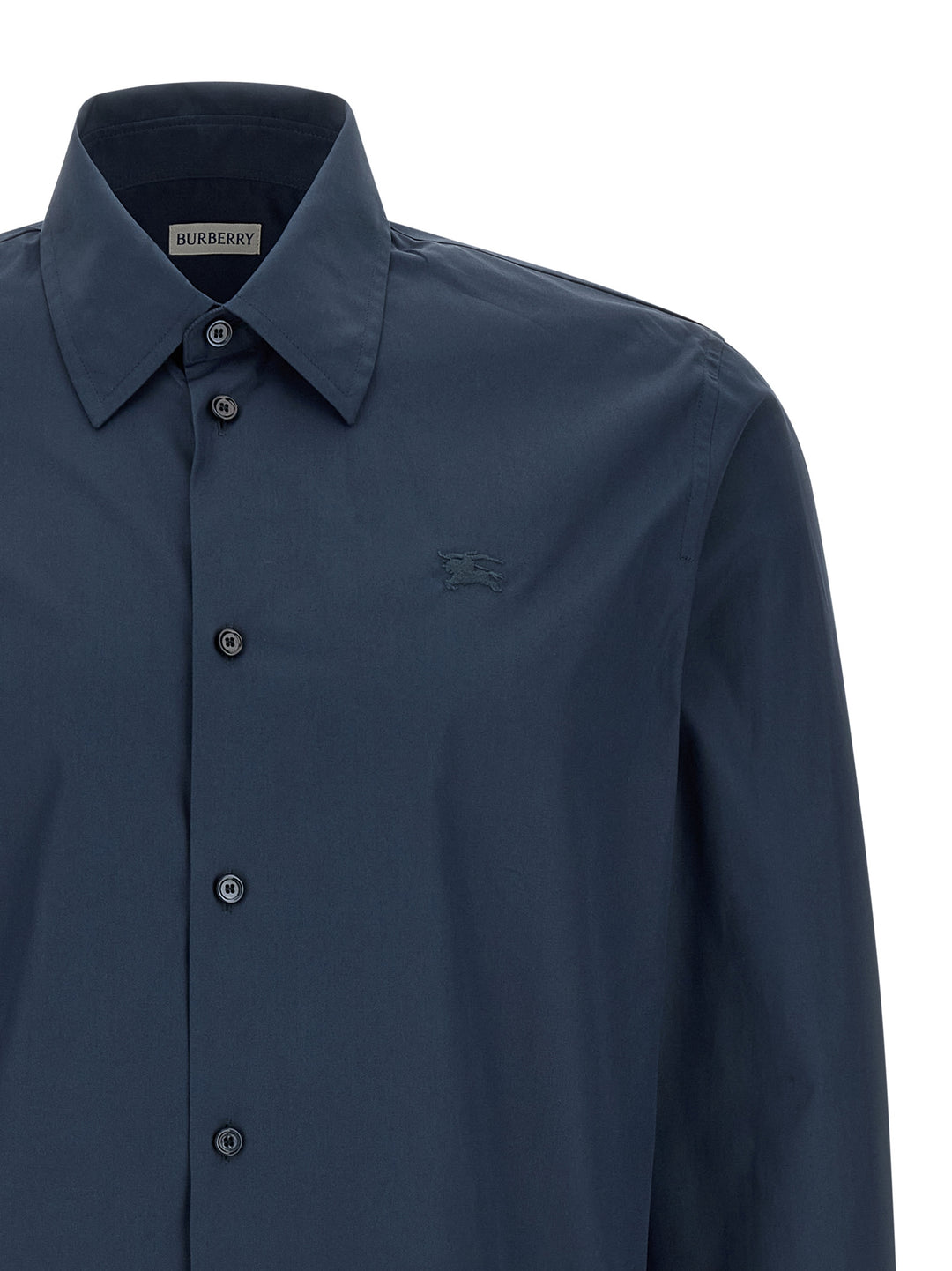 Burberry Blue Cotton Shirt With EKD