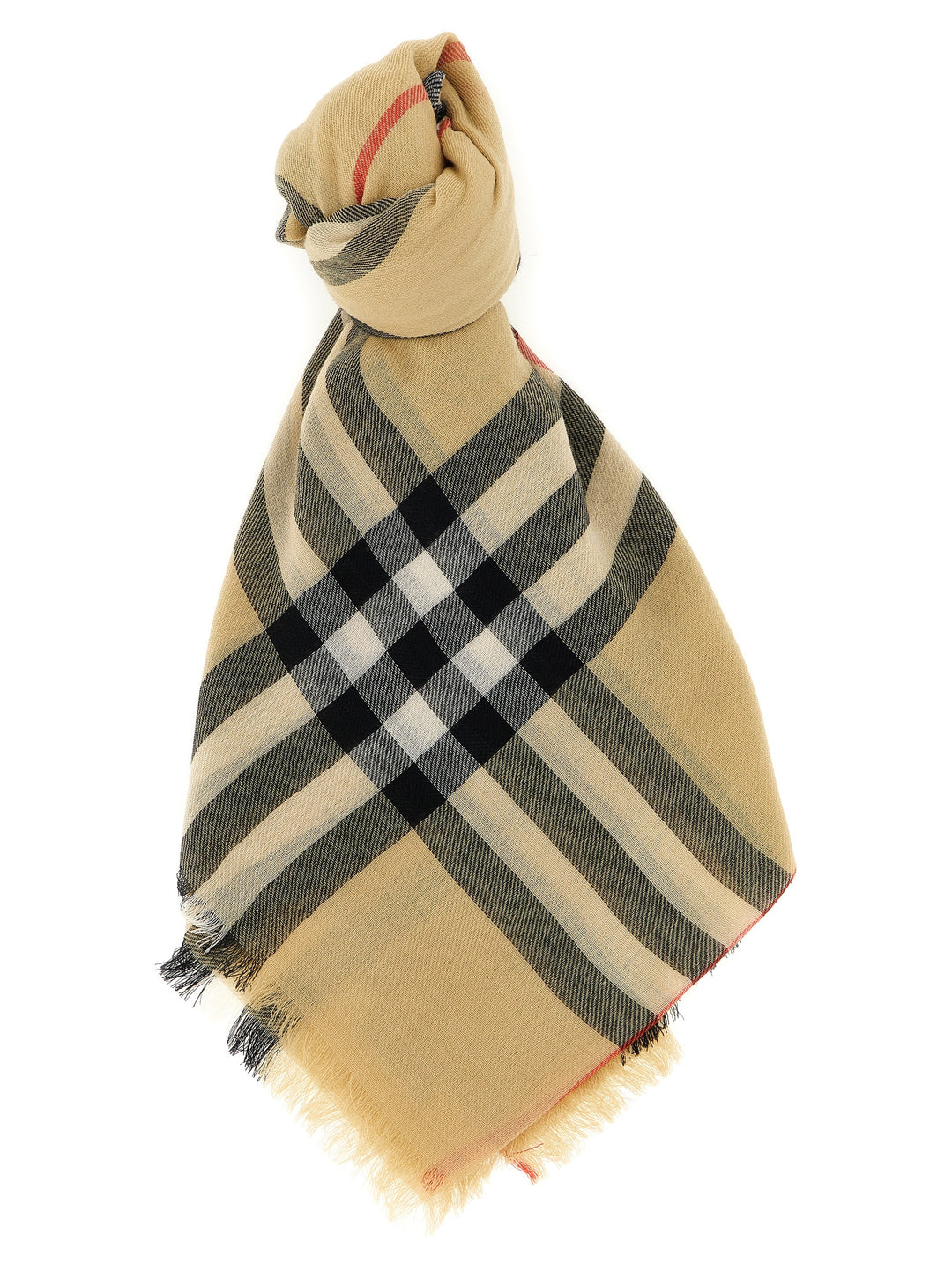 Burberry Check Wool Scarf Scarves and Foulards - Beige | b78fd48110aedb7a43e4faa41c8e9ab7ea6e7f68