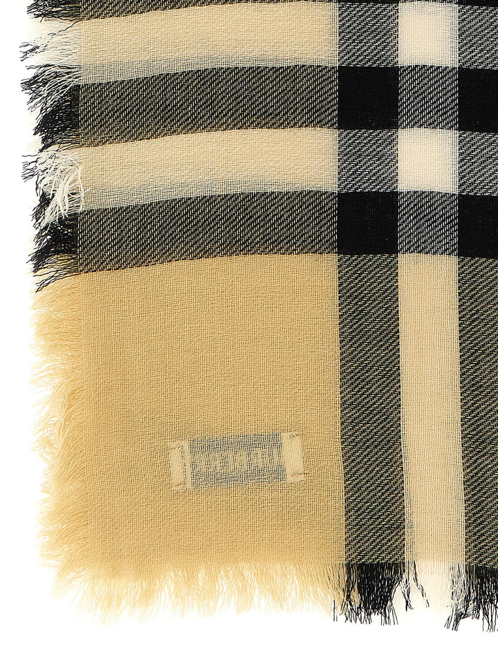 Burberry Check Wool Scarf Scarves and Foulards - Beige | eb0b16bf94e3bb7c96ac8059ad8a42f849857ae1