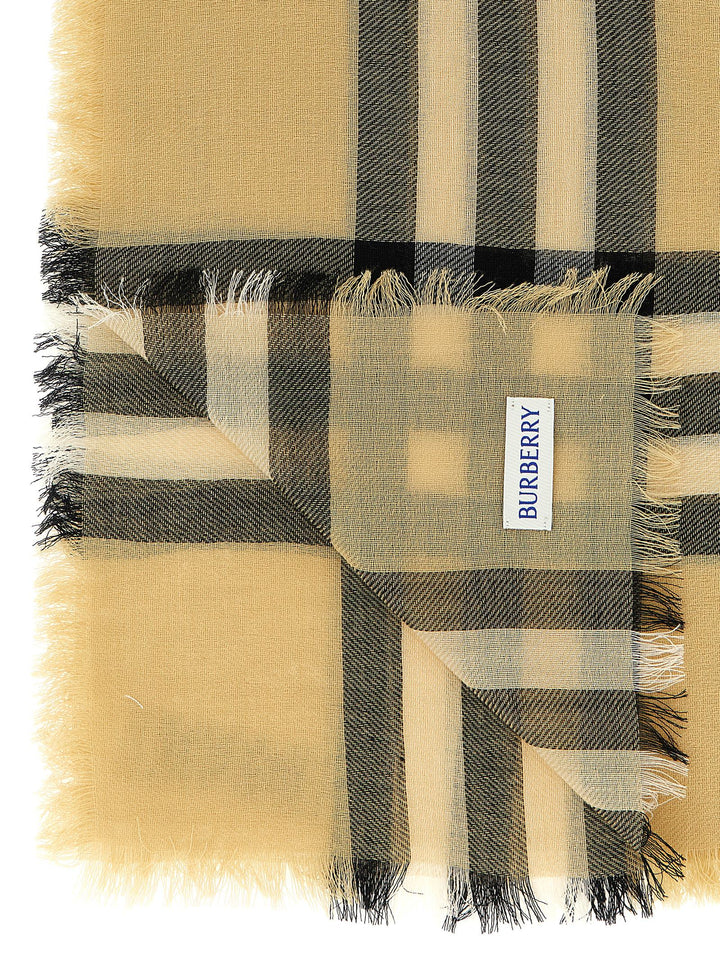 Burberry Check Wool Scarf Scarves and Foulards - Beige | fb8c2ddc7a47fa9654866e8dbde06514df955621