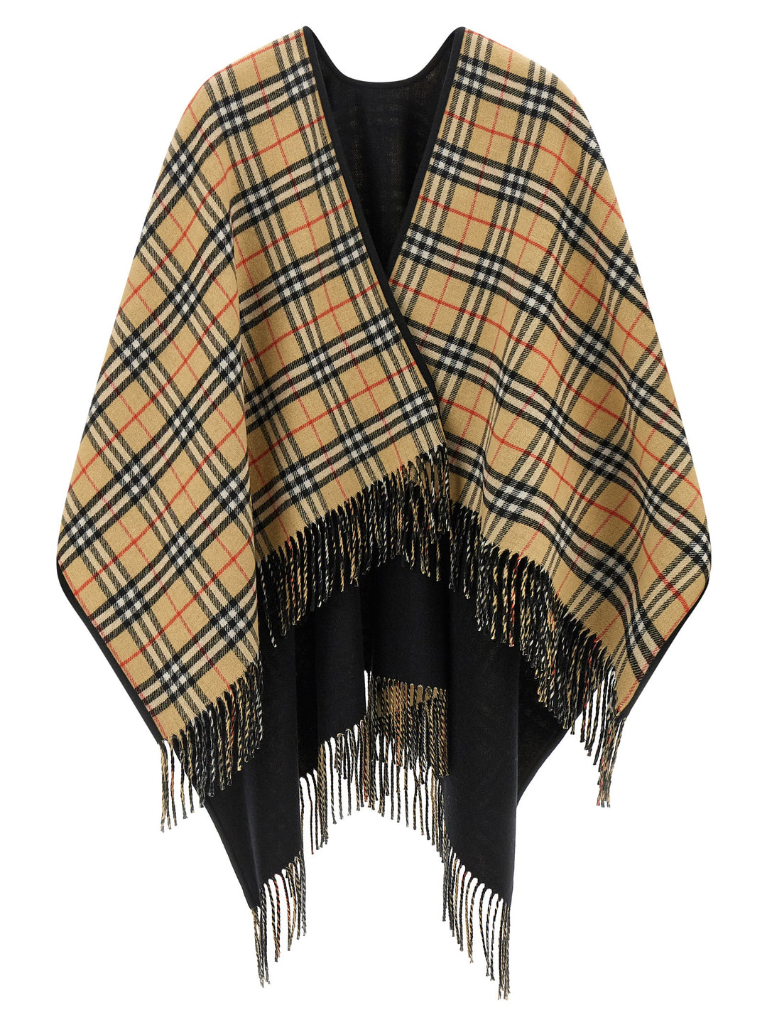 Burberry Reversible Cape Capes - Black | 59b717a975922836a69b4b8da8e99f4fd43b5ba4