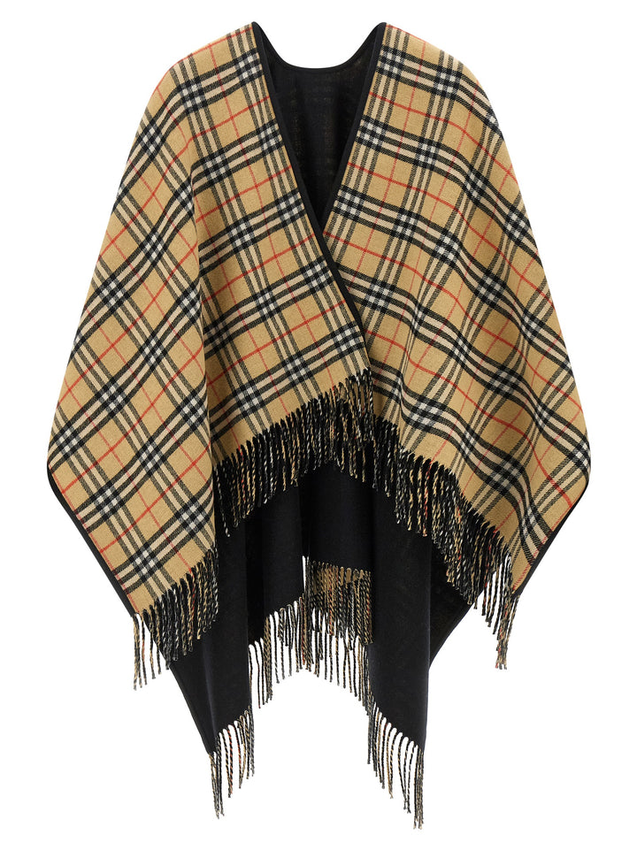 Burberry Reversible Cape Capes - Black | 59b717a975922836a69b4b8da8e99f4fd43b5ba4