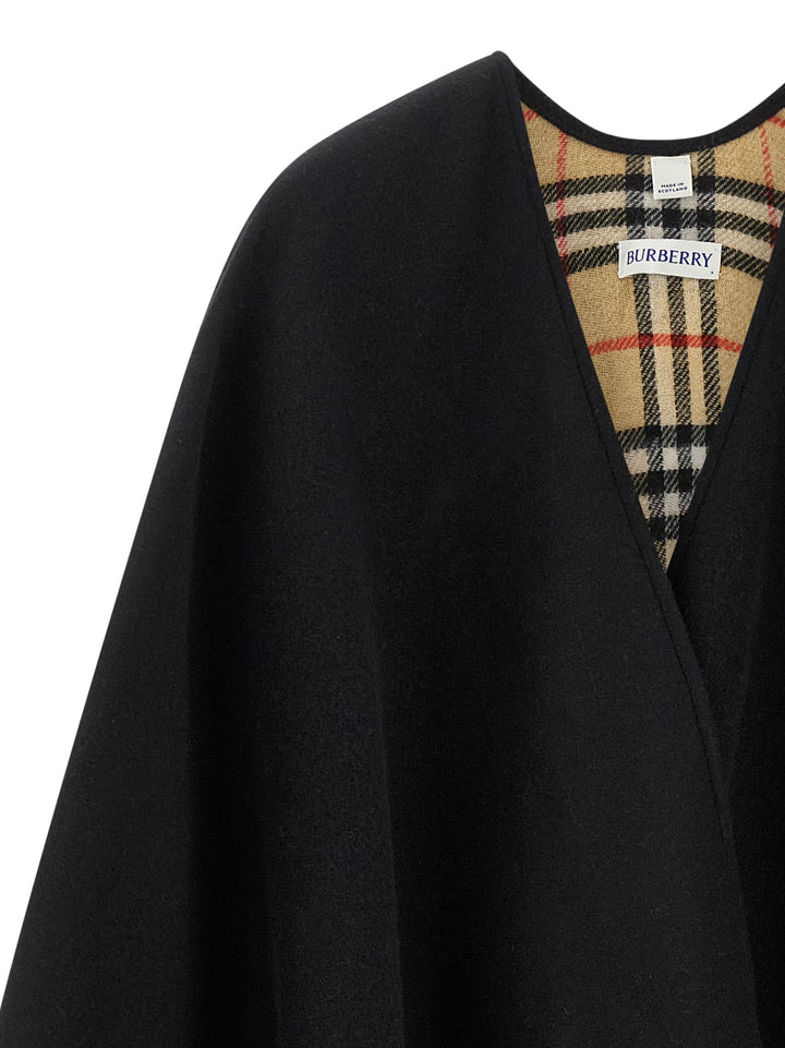 Burberry Reversible Cape Capes - Black | 6c52e17fade119a9b30b9a42953cfc478771170a