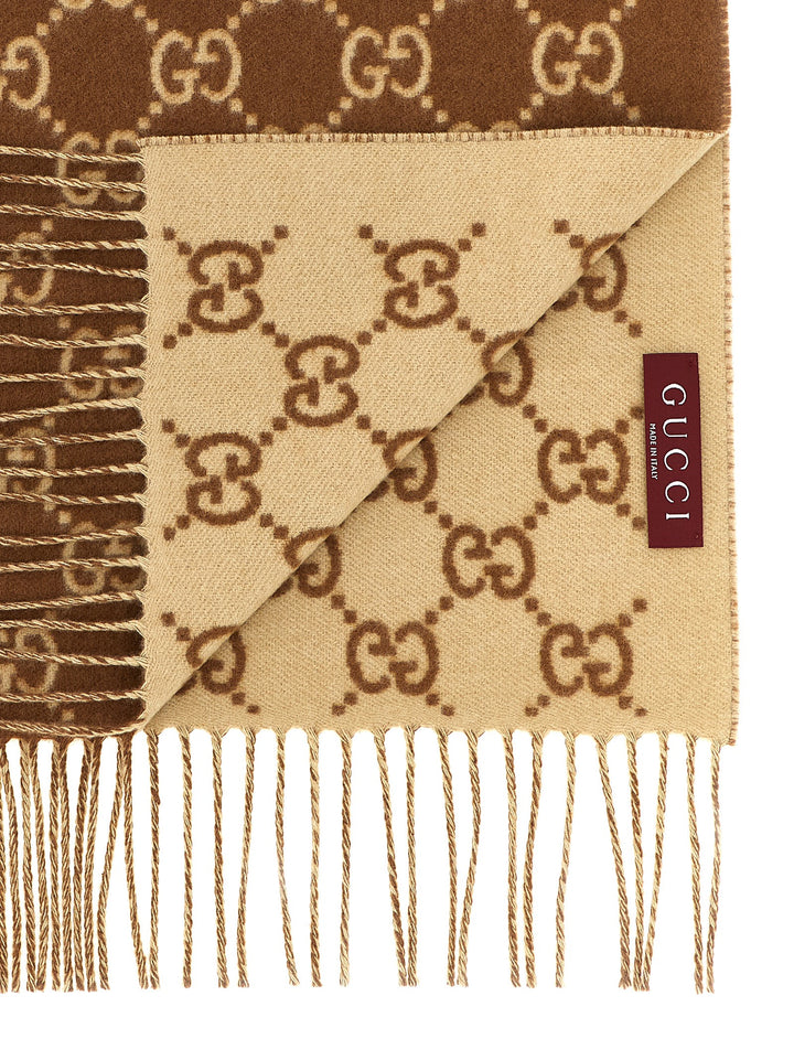 Gucci Gg Cashmere Scarf Scarves and Foulards - Brown | aaabfac50ddf7fa7499655fae722ea601ab316c3