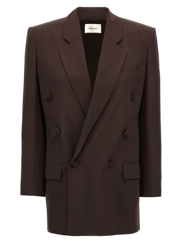 Double-Breasted Blazer Blazer And Suits Brown