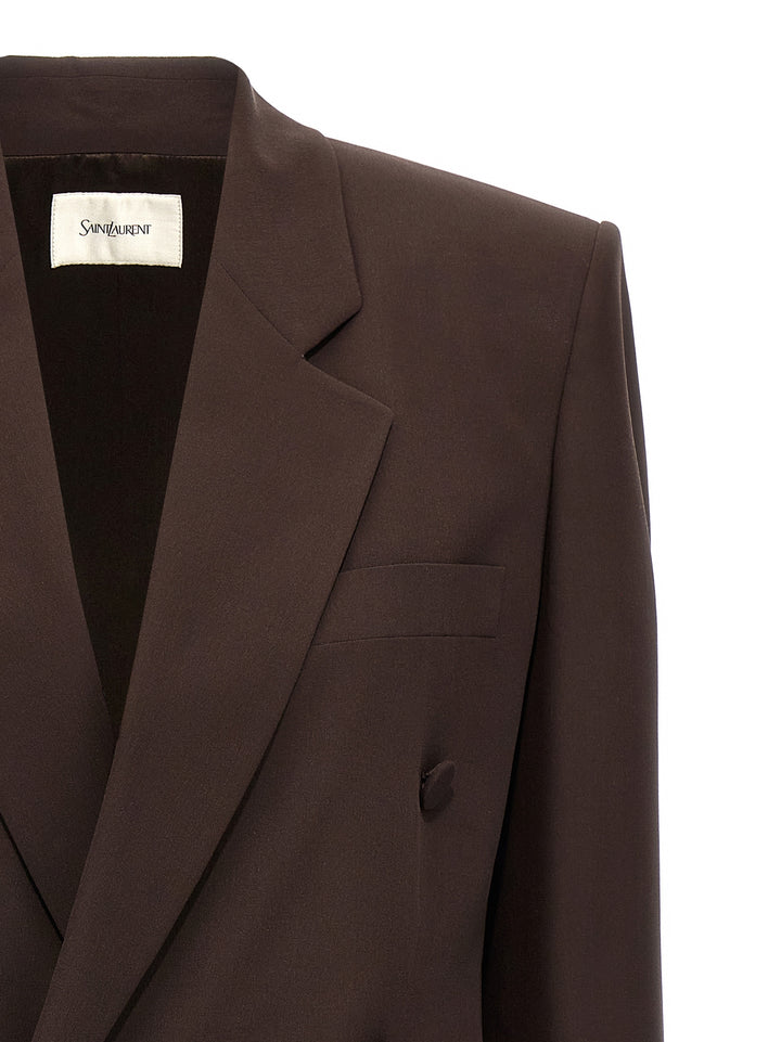 Double-Breasted Blazer Blazer And Suits Brown