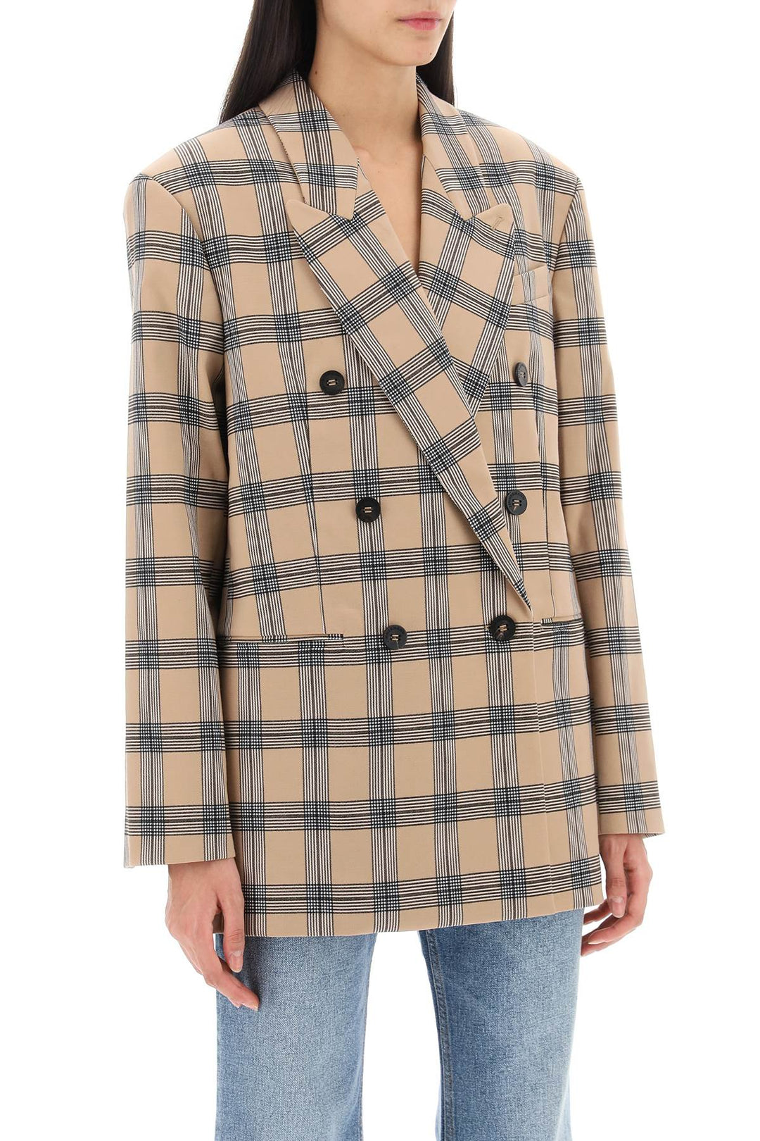 Oversized Luminosity Jacket With Check Motif