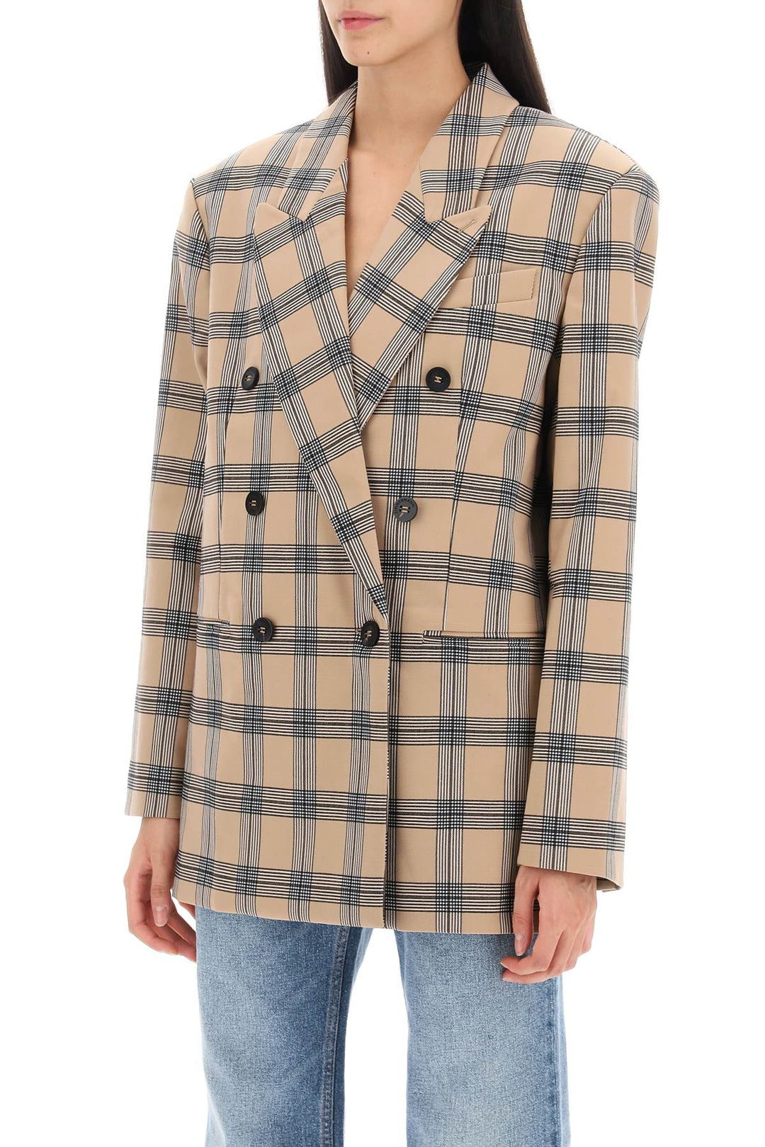 Oversized Luminosity Jacket With Check Motif