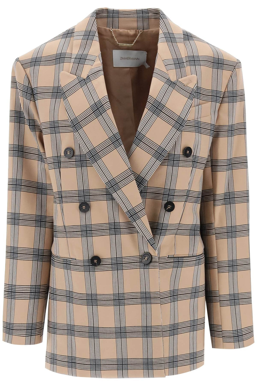 Oversized Luminosity Jacket With Check Motif