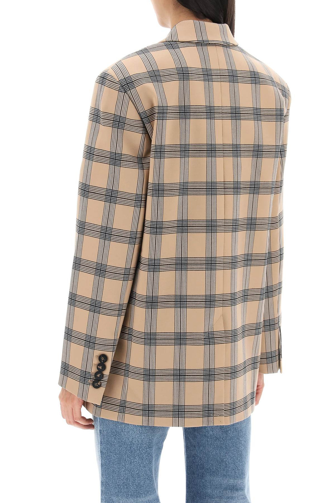 Oversized Luminosity Jacket With Check Motif