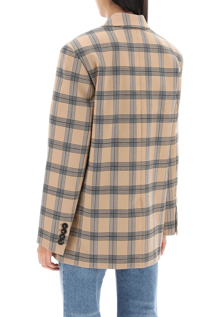 Oversized Luminosity Jacket With Check Motif