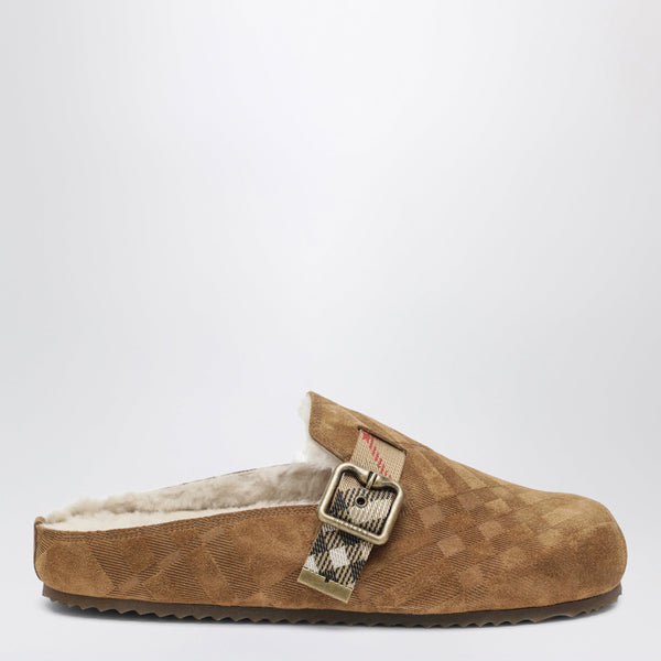 Urchin Clog In Shearling Check Jute