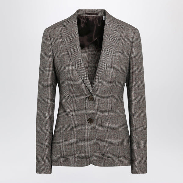 Prince Of Wales Wool-Blend Single-Breasted Jacket