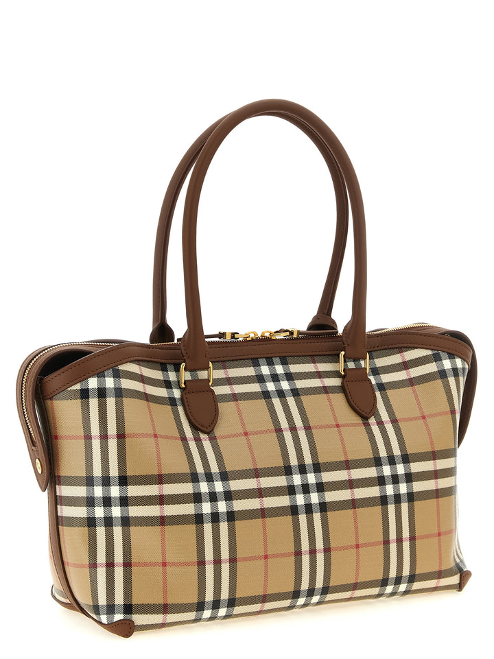 Burberry Small Check Shopping Bag Tote Bag - Beige | 5c750b754ba5c31713ba65cef171753c9aba81d9