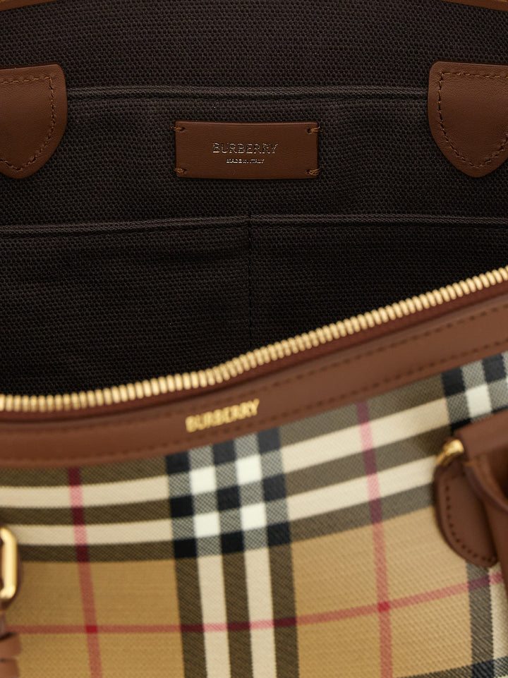 Burberry Small Check Shopping Bag Tote Bag - Beige | a4a8c2cc2cd167ef42b6c8d5df255c209733cd16