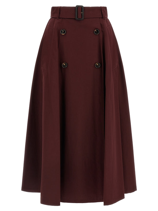 Gabardine Trench Coat Skirt Skirts Bordeaux