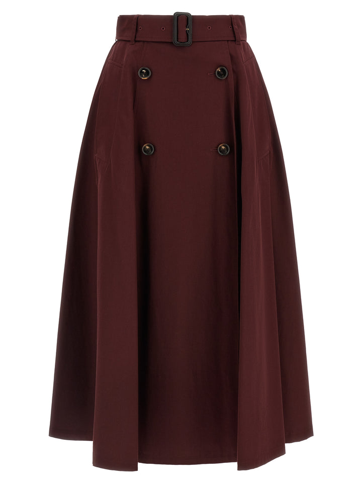 Burberry Gabardine Trench Coat Skirt Skirts - Bordeaux | fbee61ddbac65838f34470edcd1fc68d33e9351f