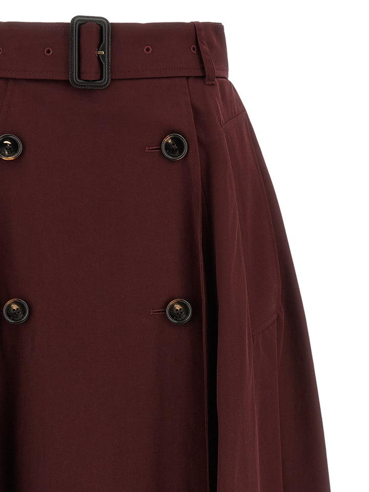 Burberry Gabardine Trench Coat Skirt Skirts - Bordeaux | 4205ff0fd3ed97151f36a71c3e0c70064afab5ee