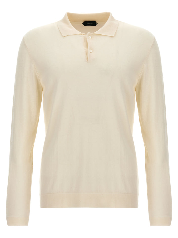 Cotton Silk  Shirt Polo White